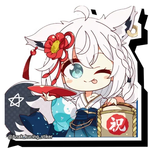 😍 Стикер «Shirakami Fubuki» для Telegram
