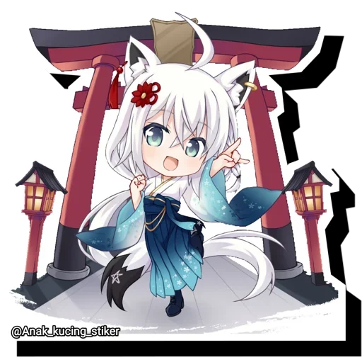 Стикерпак Shirakami Fubuki для Telegram