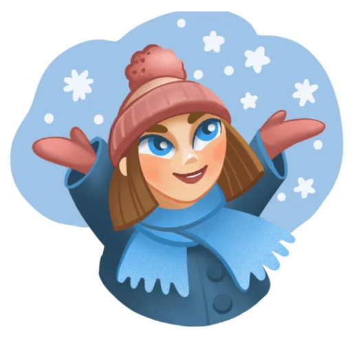 ☺️ Стикер «Зимняя девочка» для Telegram