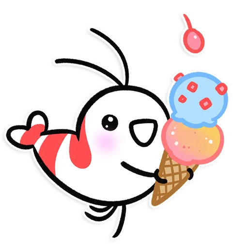 🍦 Стикер «Shy Shrimp» для Telegram