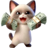 🤑 Эмодзи «Сиамский котик» для Telegram