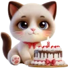 🎂 Эмодзи «Сиамский котик» для Telegram