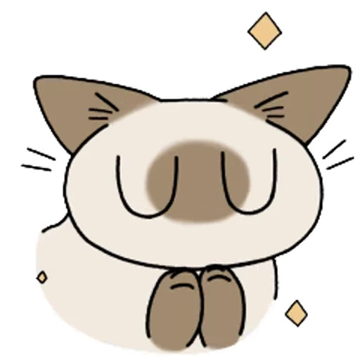🙏 Стикер «Siamese Cat Live» для Telegram