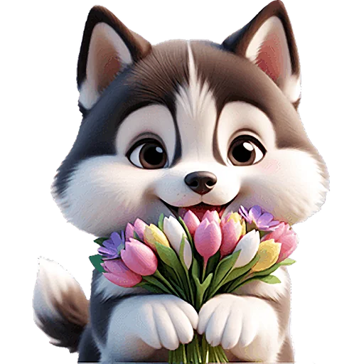💐 Стикер «Сибирские хаски» для Telegram