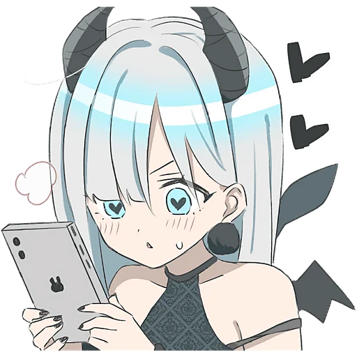 😍 Стикер «Серебряная дьяволица» для Telegram