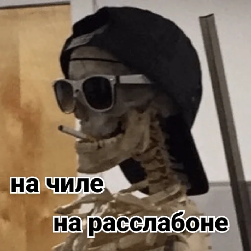 🏖️ Стикер «Несносный скелет Джо» для Telegram
