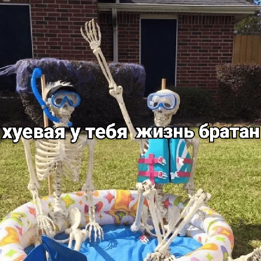 🏊 Стикер «Несносный скелет Джо» для Telegram
