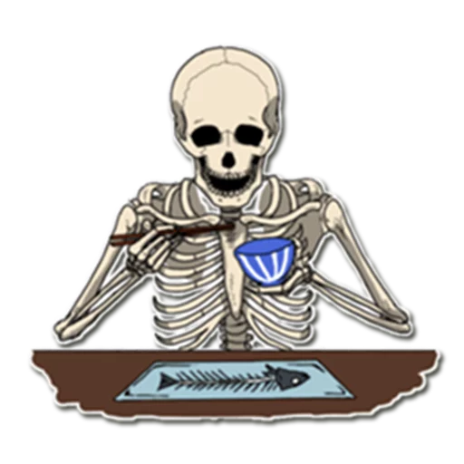 🍤 Стикер «Skeleton Bob /» для Telegram