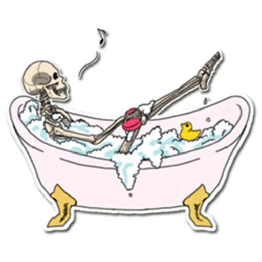 🛁 Стикер «Skeleton Bob /» для Telegram