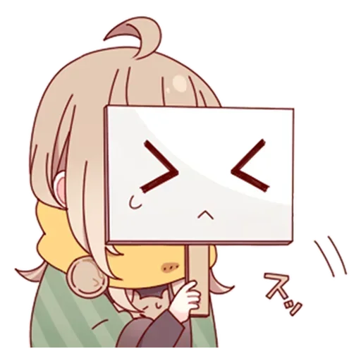 😣 Стикер «Скромная тян» для Telegram