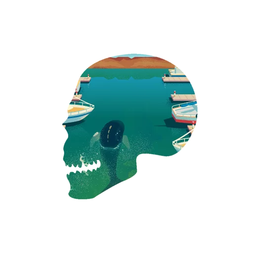 💀 Стикер «Черепа и АРТ» для Telegram