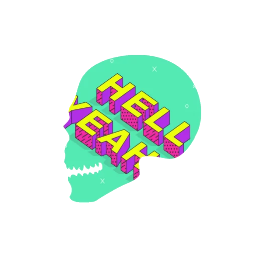 💀 Стикер «Черепа и АРТ» для Telegram