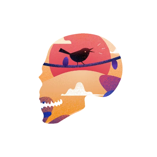 💀 Стикер «Черепа и АРТ» для Telegram