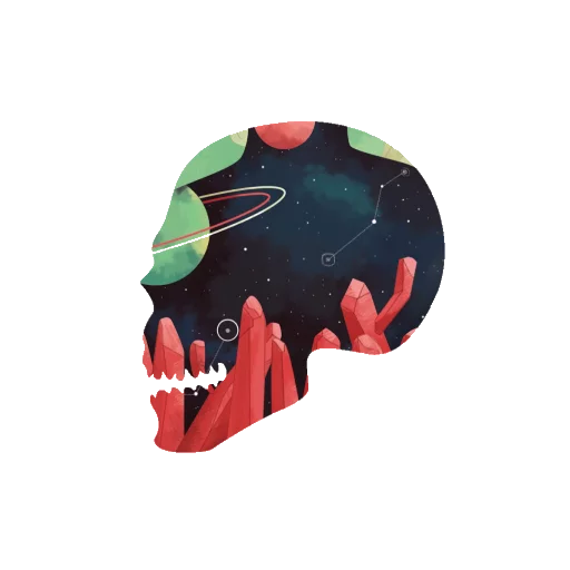 💀 Стикер «Черепа и АРТ» для Telegram