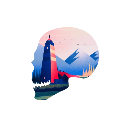 💀 Стикер «Черепа и АРТ» для Telegram