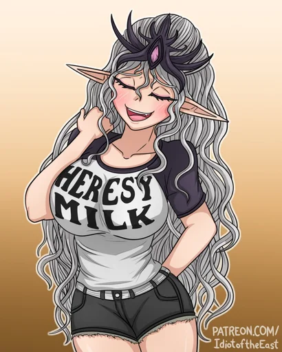🥛 Стикер «Slaanesh Chan / Пропаганда ереси» для Telegram