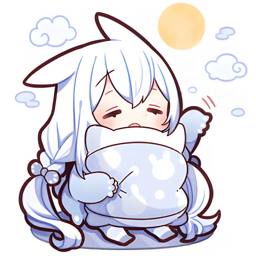 😴 Стикер «Сладкий и белый зайчик» для Telegram