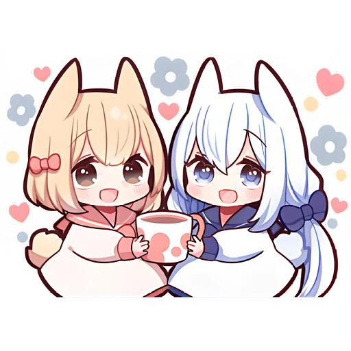 ☕ Стикер «Сладкий и белый зайчик» для Telegram