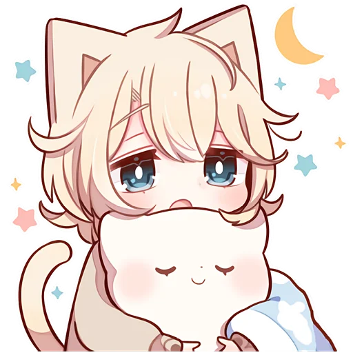 🌙 Стикер «Сонный котенок 3» для Telegram