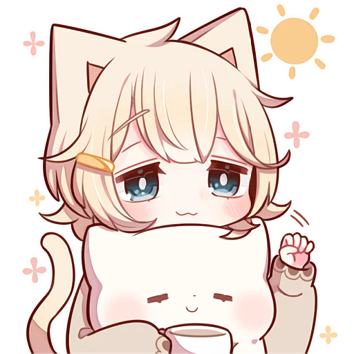 ☀ Стикер «Сонный котенок 3» для Telegram