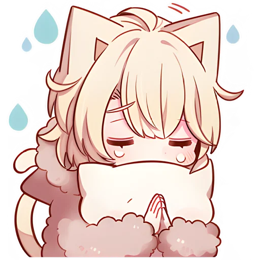 🙏 Стикер «Сонный котенок 2» для Telegram