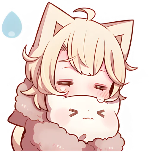 🙁 Стикер «Сонный котенок 2» для Telegram