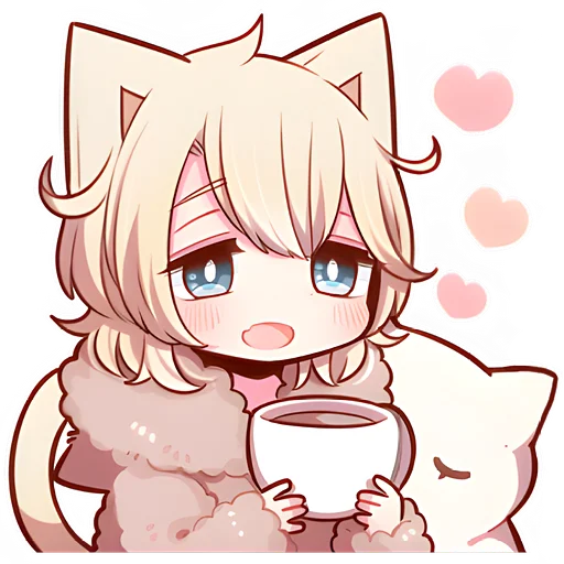 ☕ Стикер «Соннный котенок» для Telegram