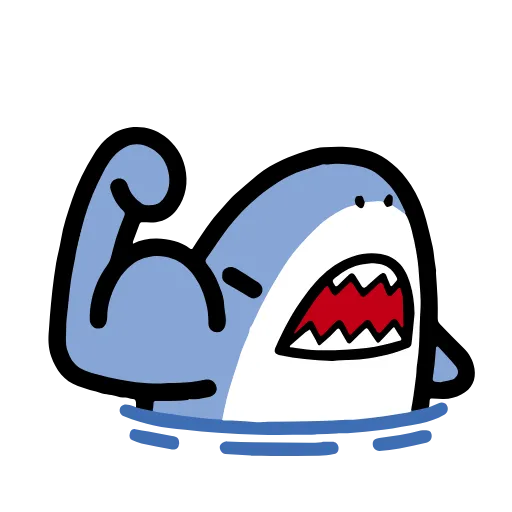Стикер 10 small shark