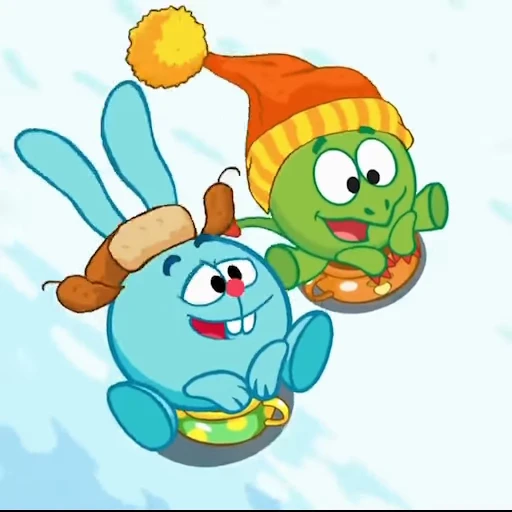 🛷 Стикер «Новогодние смешарики» для Telegram