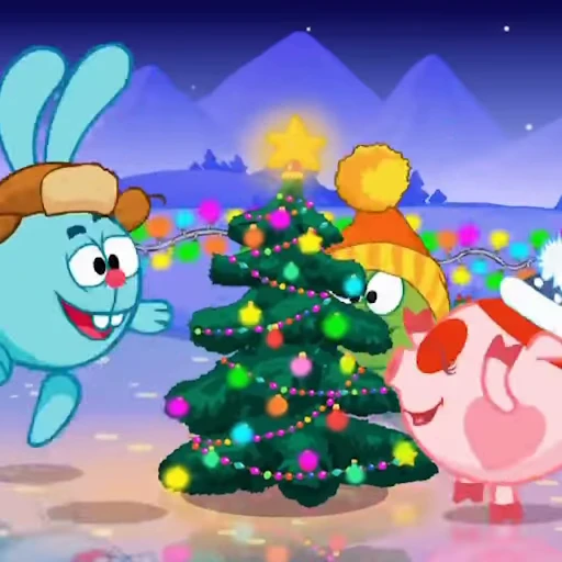 🎄 Стикер «Новогодние смешарики» для Telegram