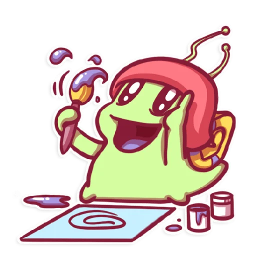 👩‍🎨 Стикер «SnailManyo» для Telegram