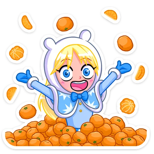 🍊 Стикер «Снегурка» для Telegram