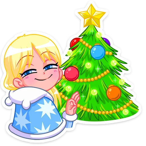 🌲 Стикер «Снегурка» для Telegram