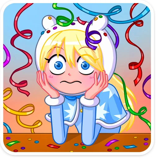 🥳 Стикер «Снегурка» для Telegram