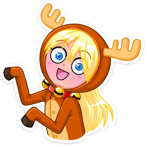 🦌 Стикер «Снегурка» для Telegram