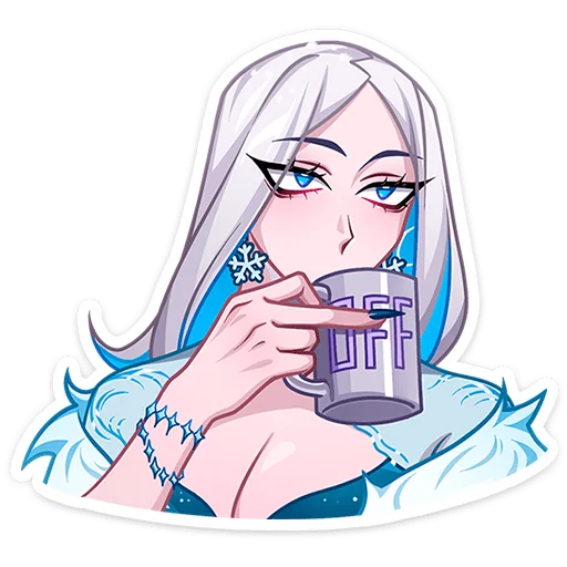 🥱 Стикер «Снежная Карина без надписей» для Telegram