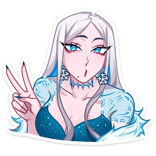 ✌ Стикер «Снежная Карина без надписей» для Telegram