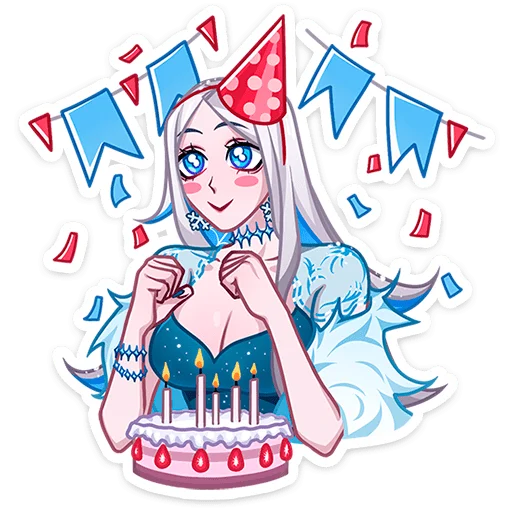 🥳 Стикер «Снежная Карина без надписей» для Telegram