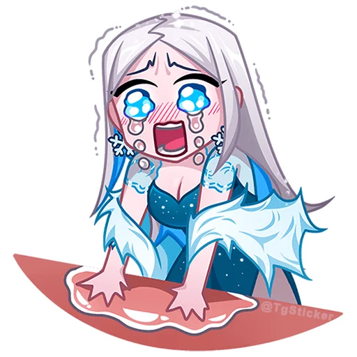 😭 Стикер «Снежная Карина без надписей» для Telegram