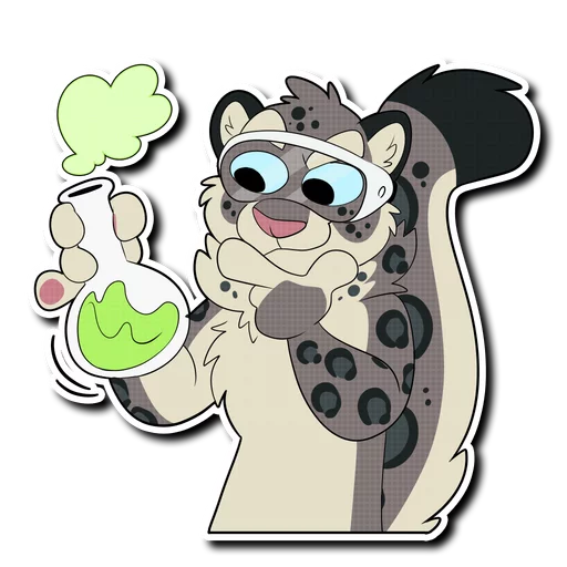 🔬 Стикер «Snow Leopard (round 2!)» для Telegram