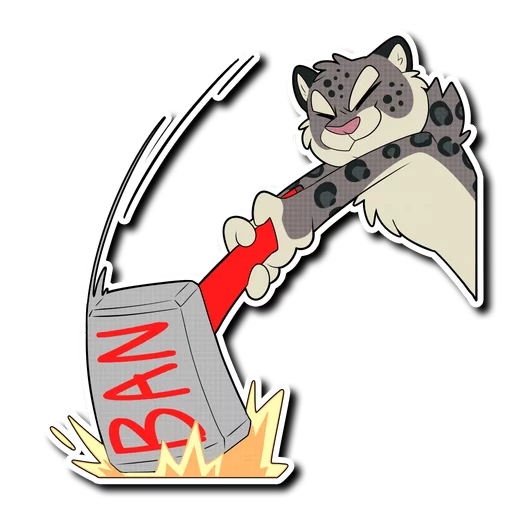 🔨 Стикер «Snow Leopard (round 2!)» для Telegram