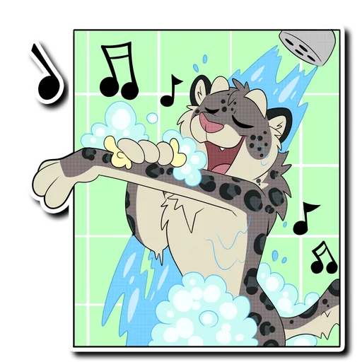 🚿 Стикер «Snow Leopard (round 2!)» для Telegram