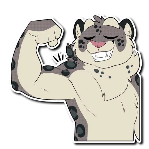 💪 Стикер «Snow Leopard (round 2!)» для Telegram