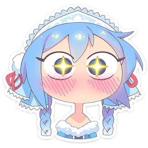 🤩 Стикер «Снегурочка Юко» для Telegram