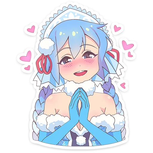 🙏 Стикер «Снегурочка Юко» для Telegram