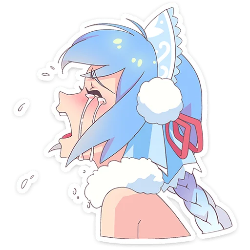 😭 Стикер «Снегурочка Юко» для Telegram