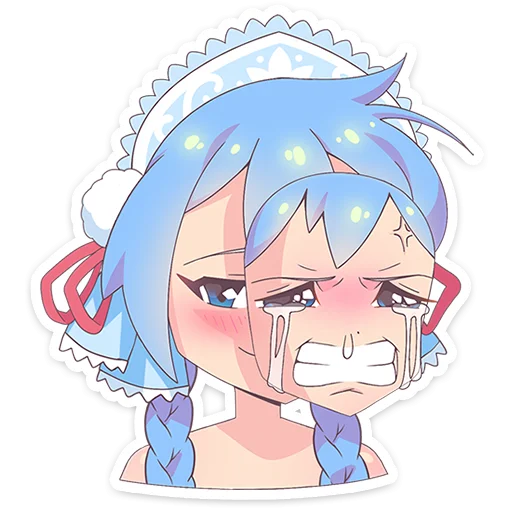 😡 Стикер «Снегурочка Юко» для Telegram