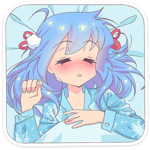 😴 Стикер «Снегурочка Юко» для Telegram