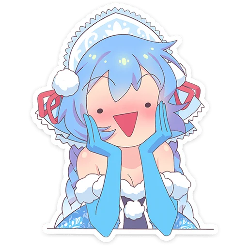 😍 Стикер «Снегурочка Юко» для Telegram