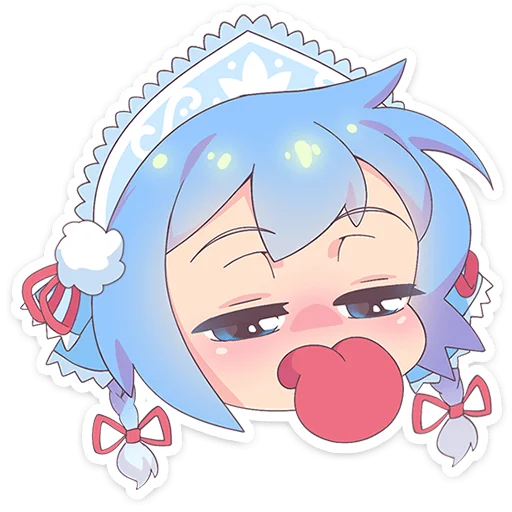 😛 Стикер «Снегурочка Юко» для Telegram